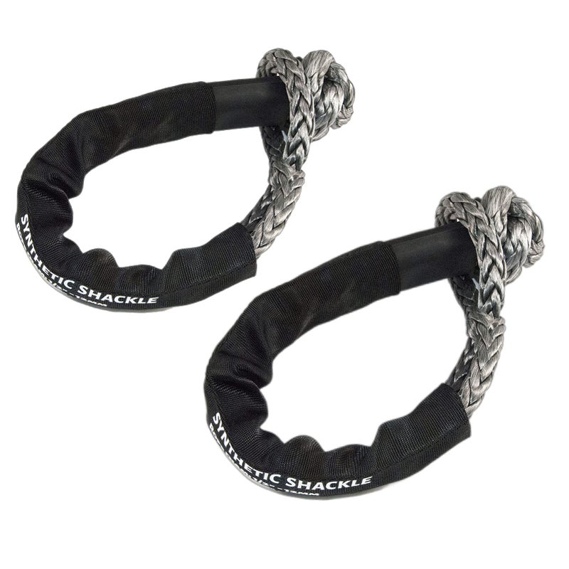 KING-PRO Synthetic Soft Shackle 1/2""x24"" Soft Shackle 42 000lbs Breaking Strength Recovery Rope Shackle with Protective Sleeves for Full-Size Truck Large SUVs Offroad Vehicels 2-Pack (Black-Gray) - Image 4